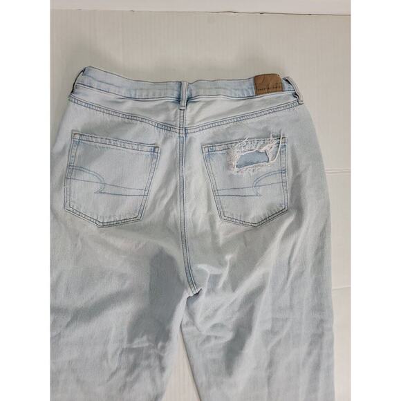 AMERICAN EAGLE Jeans Sz 14 Highest Rise 90's Boyfriend Distressed Destroy Drapey - Picture 10 of 11